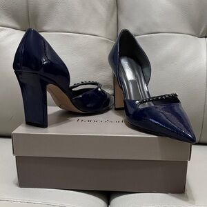 Franco Sarto Glossy Dark Blue Heels